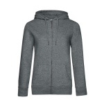 Damen-Sweatshirtjacke aus Baumwolle mit Reißverschluss, 280 g/m2, B&C farbe hellgrau