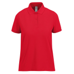 Klassisches Kurzarm-Poloshirt aus Baumwolle für Damen, 180 g/m2, B&C farbe rot