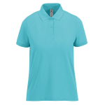 Klassisches Kurzarm-Poloshirt aus Baumwolle für Damen, 180 g/m2, B&C farbe türkis