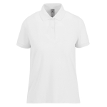 Basic-Baumwollpoloshirt für Damen mit kurzen Ärmeln, 210 g/m2, B&C farbe weiß