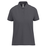 Basic-Baumwollpoloshirt für Damen mit kurzen Ärmeln, 210 g/m2, B&C farbe dunkelgrau