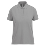 Basic-Baumwollpoloshirt für Damen mit kurzen Ärmeln, 210 g/m2, B&C farbe grau mamoriert