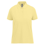 Basic-Baumwollpoloshirt für Damen mit kurzen Ärmeln, 210 g/m2, B&C farbe hellgelb