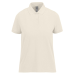 Basic-Baumwollpoloshirt für Damen mit kurzen Ärmeln, 210 g/m2, B&C farbe gebrochen weiß