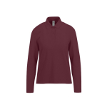 Klassisches Langarm-Piqué-Baumwollpoloshirt für Damen, 180 g/m2 B&C farbe bordeaux