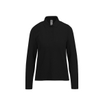 Klassisches Langarm-Piqué-Baumwollpoloshirt für Damen, 180 g/m2 B&C farbe schwarz