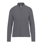 Klassisches Langarm-Piqué-Baumwollpoloshirt für Damen, 180 g/m2 B&C farbe dunkelgrau