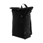 Roll-Top Rucksack für Laptop aus recycelter Baumwolle 15'' farbe schwarz vierte Ansicht