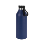 Flasche aus recyceltem Edelstahl mit Tragegriff, 500 ml farbe marineblau vierte Ansicht