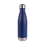 Flasche aus recyceltem Edelstahl mit silbernem Boden, 500 ml farbe marineblau zweite Ansicht