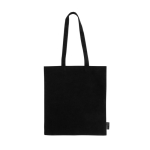 Tasche aus 100 % recycelter Baumwolle mit langen Henkeln, 180 g/m2 farbe schwarz zweite Ansicht