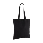 Tasche aus 100 % recycelter Baumwolle mit langen Henkeln, 180 g/m2 farbe schwarz dritte Ansicht