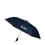 Automatik-Pongee-Regenschirm mit Gummigriff, Ø 90 farbe marineblau Ansicht mit Druckbereich