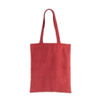 Samtige Polyester-Tasche mit langen Henkeln farbe rot zweite Ansicht