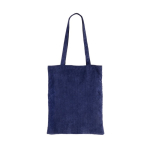 Samtige Polyester-Tasche mit langen Henkeln farbe marineblau fünfte Ansicht