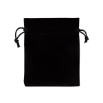 Kleine samtige Polyester-Tasche mit Kordelzug farbe schwarz erste Ansicht