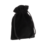 Kleine samtige Polyester-Tasche mit Kordelzug farbe schwarz vierte Ansicht