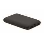 Rechteckige Powerbank aus recyceltem ABS, 5.000 mAh farbe schwarz