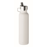 Thermoflasche aus recyceltem Edelstahl mit Strohhalm und Griff, 660 ml farbe weiß