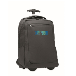 2-in-1 Trolley und Rucksack mit Laptopfach, 15'' farbe schwarz Ansicht mit Druckbereich