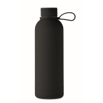 Thermosflasche aus recyceltem Edelstahl mit Gummibeschichtung, 500 ml farbe schwarz fünfte Ansicht