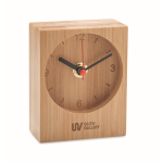 Analoge Uhr, komplett Bambus mit Logo bedrucken farbe holzton Hauptansicht