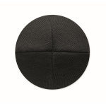 Unisex-Beanie aus RPET-Polyester mit bedruckbarem Aufnäher farbe schwarz dritte Ansicht