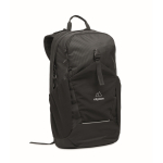 Wasserfester Rucksack mit reflektierendem Band, 15'' farbe schwarz Hauptansicht