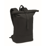 Roll-Top-Rucksack für Laptops aus recycelter Baumwolle, 15”” farbe schwarz