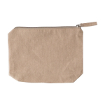 Kulturbeutel aus recycelter Baumwolle mit Reißverschluss, 280 g/m2 farbe khaki 41603.75