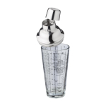 Cocktailshaker aus Glas mit aufgedruckten Maßangaben und Cocktailrezepten, 400 ml farbe transparent 41603.75