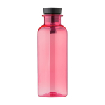 RPET-Flasche mit Gummigriff und Bambusdetail, 500 ml farbe rot erste Ansicht