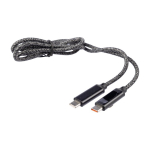 1-Meter-Nylon-Ladekabel mit USB-C-Anschlüssen, 65 W farbe schwarz erste Ansicht