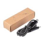 1-Meter-Nylon-Ladekabel mit USB-C-Anschlüssen, 65 W farbe schwarz achte Ansicht