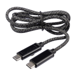 1-Meter-Nylon-Ladekabel mit USB-C-Anschlüssen, 100 W farbe schwarz erste Ansicht