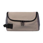 Reise-Kosmetiktasche aus Polyester mit einem Fach und seitlichem Griff farbe taupe vierte Ansicht