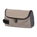 Reise-Kosmetiktasche aus Polyester mit einem Fach und seitlichem Griff farbe taupe achte Ansicht