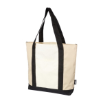 RPET-Tasche mit Reißverschluss oben und Fronttasche farbe beige dritte Ansicht