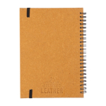 Liniertes Notizbuch aus Recycling-Leder mit elastischem Verschluss, A5 farbe braun 41603.75