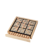 Spannendes Sudoku-Brettspiel aus Holz als Merchandising farbe braun Ansicht mit Druckbereich