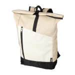 Rolltop-Rucksack aus RPET mit Frontreißverschluss farbe beige 41603.75