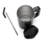 Elegante Thermotasse aus recyceltem Edelstahl, 800 ml farbe schwarz neunte Ansicht