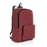 Leichter faltbarer Rucksack aus RPET mit Frontfach farbe rot