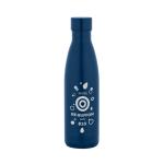 Thermosflasche aus recyceltem Edelstahl, mit matter Oberfläche, 810 ml farbe marineblau Ansicht mit Logo 1