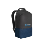 Diebstahlsicherer Laptop-Rucksack aus recyceltem Polyester, 15,6” farbe blau Ansicht mit Logo 1