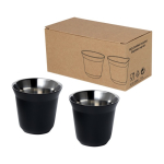 Set aus Espresso-Tassen aus Edelstahl, 80 ml farbe schwarz