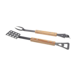 Grillwerkzeug-Set 4-in-1 mit Holzgriff farbe natürliche farbe