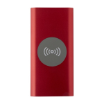 Kabellose Powerbank aus recyceltem Aluminium, 8.000 mAh farbe rot zweite Vorderansicht