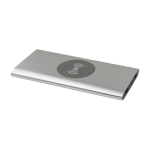 Kabellose Powerbank aus recyceltem Aluminium, 8.000 mAh farbe silber