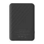 Powerbank mit 2 Anschlüssen und FastCharge, 5.000 mAh farbe schwarz zweite Rückansicht